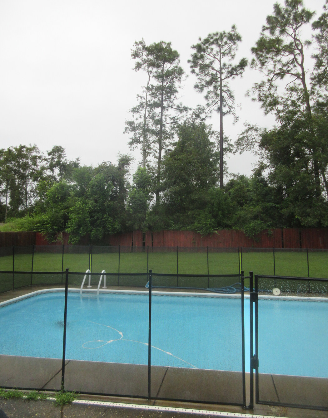 The same pool cleared to clean water after recovery service